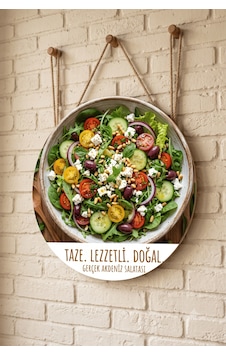 Akdeniz Salatası Temalı Restoranlar Cafeler Lokantalar İçin Ahşap Duvar Kapı Dekoratif Süs Tablo Akdeniz Salatası Temalı Restoranlar Cafeler Lokantalar İçin Ahşap Duvar Kapı Dekoratif Süs Tablo