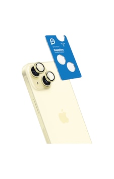 Piili Apple iPhone Uyumlu 15 / 15 Plus Sarı Safir Lens Koruyucu Piili Apple iPhone Uyumlu 15 / 15 Plus Sarı Safir Lens Koruyucu