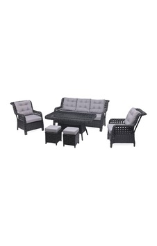 Reyo Grassgarden Zambak 3+1+1 Alüminyum Üzerin Örgü Rattan Bahçe Balkon Mobilyası Gri Reyo Grassgarden Zambak 3+1+1 Alüminyum Üzerin Örgü Rattan Bahçe Balkon Mobilyası Gri