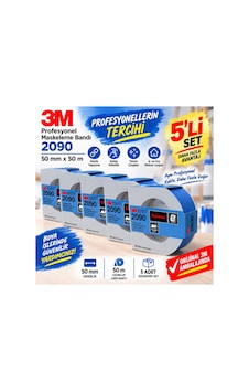 2090 Mavi Profesyonel Maskeleme Bandı 50 Mm 5 Adet 2090 Mavi Profesyonel Maskeleme Bandı 50 Mm 5 Adet
