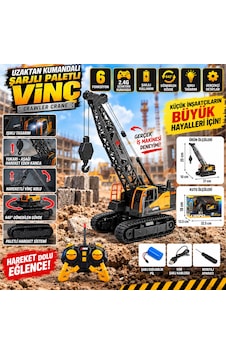 Uzaktan Kumandalı Şarjlı Paletli Vinç 6 Fonksiyon 640 Dönüşlü Işıklı İş Makinesi Uzaktan Kumandalı Şarjlı Paletli Vinç 6 Fonksiyon 640 Dönüşlü Işıklı İş Makinesi