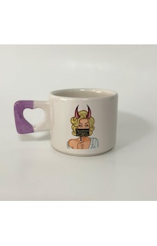 Sen Şeytansan Ben Pabucu Ters Giydirenim Baskılı Mor Kulplu Kalp Kupa Sen Şeytansan Ben Pabucu Ters Giydirenim Baskılı Mor Kulplu Kalp Kupa