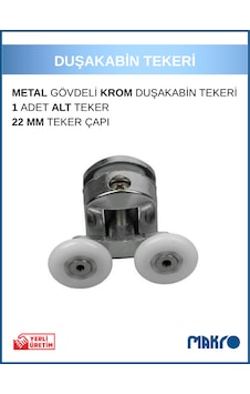Duşakabin Tekerleği Üst Teker Metal Gövde Teker Çapı 22 Mm Krom Duşakabin Tekerleği Üst Teker Metal Gövde Teker Çapı 22 Mm Krom