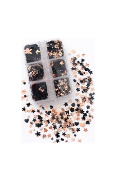 Black & Rose Gold Metallic Mix Nail Glitter Box Black & Rose Gold Metallic Mix Nail Glitter Box