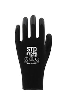 Standart İşçi Eldiveni, Pu Touch, Siyah, Pu Kaplı Polyester, Ce En 388/420, 3121x, No:8