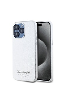 Apple Uyumlu iPhone 15 Pro Max  Kılıf Karl Lagerfeld  Lisanslı Kl Yazılı Hotel Kapak Gri