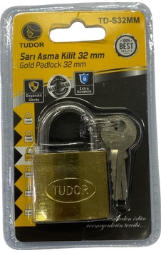 Tudor 32 Mm Sarı Asma Kilit Tudor 32 Mm Sarı Asma Kilit