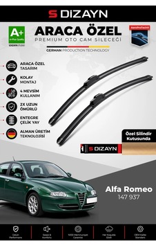 S-dizayn Alfa Romeo 147 937 Ön Cam Silecek Seti 2000-2010 Premium Araca Özel 55-40 Cm A+ Kalite Aocs