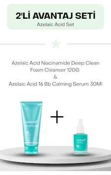 Azelaik Asit Set: Azelaic Acid Niacinamide Deep Clean Foam Cleanser 120g + Azelaic Acid 16 Bb Calming Serum 30ml Azelaik Asit Set: Azelaic Acid Niacinamide Deep Clean Foam Cleanser 120g + Azelaic Acid 16 Bb Calming Serum 30ml