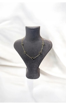 Hasenna T-kly-16 Gold İçi Siyah Yonca Kolye Gold