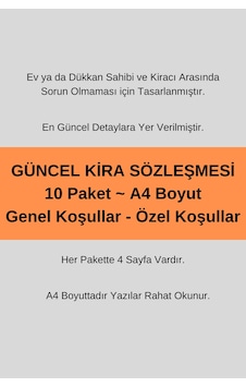 10 Paket, Kira Sözleşmesi Güncel Detaylı.