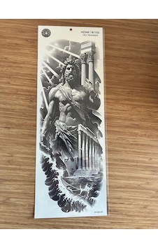 Zeus 1 Hafta Kalıcı Tam Kol Bacak Yapıştırma Geçici Dövme 46 Cm