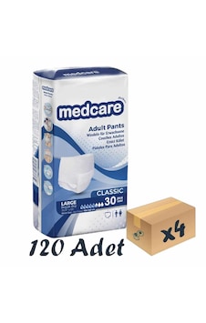 Medcare Classic Emici Külot Yetişkin Hasta Bezi L 4 x 30'lu Medcare Classic Emici Külot Yetişkin Hasta Bezi L 4 x 30'lu