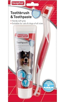 Beaphar Köpek Diş Fırçası ve Diş Macunu Seti 100 G Beaphar Köpek Diş Fırçası ve Diş Macunu Seti 100 G