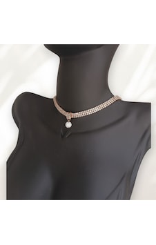 Taşlı Choker Kolye Gümüş Taşlı Choker Kolye Gümüş