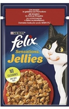 Felix 85 G. Kedi Maması Sığır Etli Domates Soslu Jöle Içinde