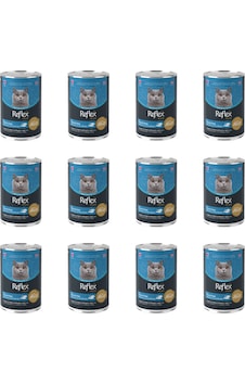 Reflex Plus Jöle İçinde Et Parçacıklı Alabalıklı ve Ton Balıklı Yetişkin Kedi Konservesi 12 x 400 G