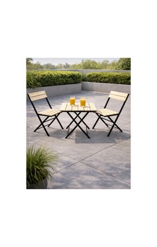 Balkon Bahçe Mutfak 3 Lü Bistro Set 2 Sandalye 1 Masa Siyah Siyah Balkon Bahçe Mutfak 3 Lü Bistro Set 2 Sandalye 1 Masa Siyah Siyah