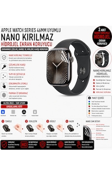 Apple Watch Series 10 46mm Uyumlu Nano Jel Ekran Koruyucu 2 Adet Darbe Emici Tpu Film Apple Watch Series 10 46mm Uyumlu Nano Jel Ekran Koruyucu 2 Adet Darbe Emici Tpu Film