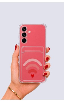 Samsung Uyumlu Galaxy S25 Kartlıklı Aşk Sinyali Desenli Kılıf Pembe Samsung Uyumlu Galaxy S25 Kartlıklı Aşk Sinyali Desenli Kılıf Pembe