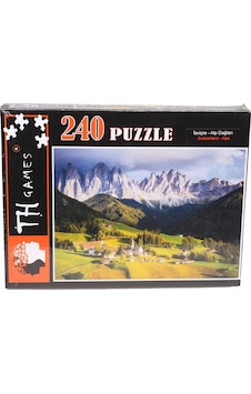 240 Parça Kutulu Puzzle - İsviçre Alp Dağları Manzarası