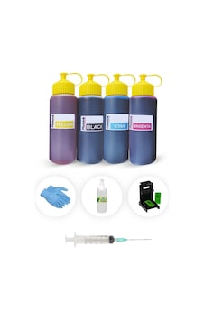 Canon MG4250 için 4 RENK 500ML Photoink PLUS Siyah ve Renkli Kar Canon MG4250 için 4 RENK 500ML Photoink PLUS Siyah ve Renkli Kar