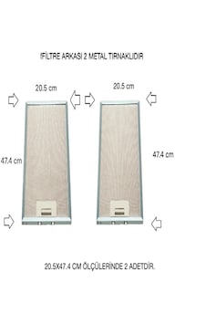 Ehla Filtre 20,5 X47,4 Ankastre Aspiratör Davlumbaz Alüminyum FİLTRE SETİ 2 ADET Ehla Filtre 20,5 X47,4 Ankastre Aspiratör Davlumbaz Alüminyum FİLTRE SETİ 2 ADET