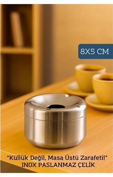 Inox Paslanmaz Çelik Küllük 8 X 5 Cm Modern, Hijyenik Ve Dayanıklı Tasarım 722189 Inox Paslanmaz Çelik Küllük 8 X 5 Cm Modern, Hijyenik Ve Dayanıklı Tasarım 722189