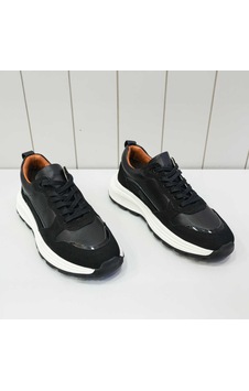 Bys Beystil Hakiki Deri Siyah Sneaker Erkek Ayakkabı