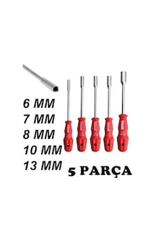 Kauçuk 5 Adet Lokma Anahtar Tornavida 6/7/8/10/13/mm Metal Altıgen Kauçuk 5 Adet Lokma Anahtar Tornavida 6/7/8/10/13/mm Metal Altıgen