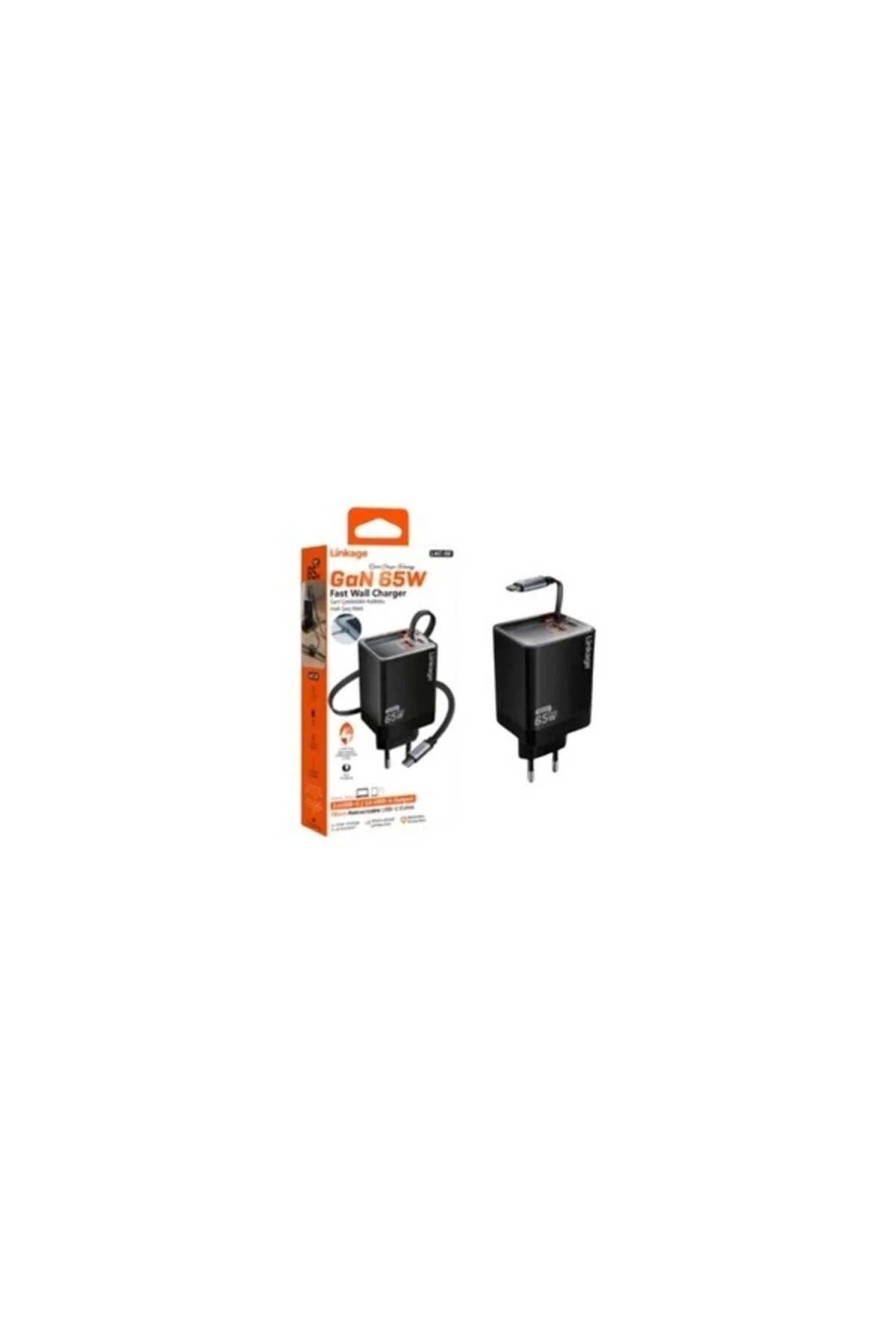 Gan 65w 2 Type-c 1 Usb Şarj Kafası SİYAH