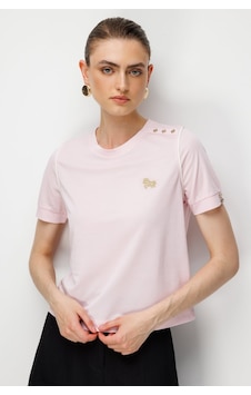 On Kadın Omzu Düğmeli İşleme Detaylı Bluz 71536 Pembe On Kadın Omzu Düğmeli İşleme Detaylı Bluz 71536 Pembe