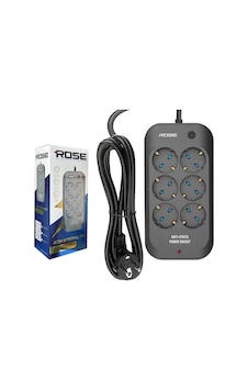 Altılı Akım Korumalı Priz Anti Static 3x1.5 5mt Rose Gr-6005m
