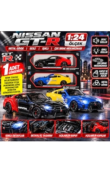 Nissan Gt-r 1:24 Ölçek Metal Oyuncak Araba Sesli Işıklı Çek Bırak Spor Araba 1 Adet Nissan Gt-r 1:24 Ölçek Metal Oyuncak Araba Sesli Işıklı Çek Bırak Spor Araba 1 Adet