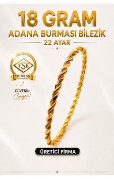 22 Ayar Tse Belgeli 18 Gram Adana Burması Bilezik Altın Gold Bilezik Düğün Nişan 22 Ayar Tse Belgeli 18 Gram Adana Burması Bilezik Altın Gold Bilezik Düğün Nişan