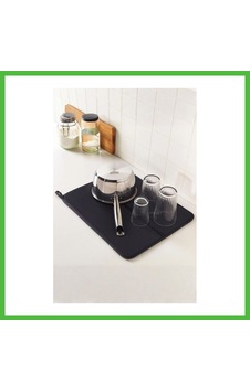 Vaveni Siyah Renkli Ekstra Emici Bulaşık Kurutma Matı & Mutfak Tezgah Üstü Örtüsü 45x34 Cm Arz