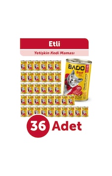 Bado Yetişkin Yaş Kedi Maması Etli Biftekli 400gr 36'lı Bado Yetişkin Yaş Kedi Maması Etli Biftekli 400gr 36'lı