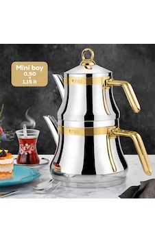Lines Naz Mini Boy Paslanmaz Çelik Kapsül Tabanlı Çaydanlık Takım Altın Lines Naz Mini Boy Paslanmaz Çelik Kapsül Tabanlı Çaydanlık Takım Altın