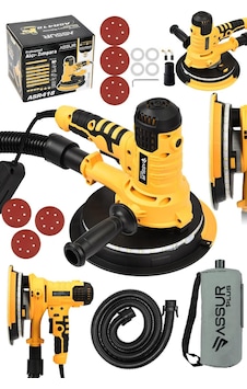 Assur Plus ASR418 360 Ledli 850 W Pro Toz Emmeli Alçıpan Zımpara Makinesi Sarı-1318