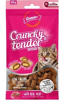 Gnawlers Crunchy Somonlu Ve Sütlü Prebiotik Destekli Kedi Ödül Maması 65gr Gnawlers Crunchy Somonlu Ve Sütlü Prebiotik Destekli Kedi Ödül Maması 65gr
