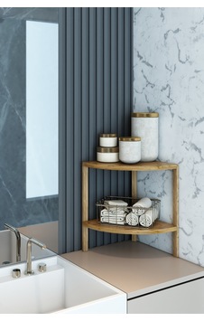 Fida Atlantik Çam Dekoratif Raf 2 Katlı Minimalist Yan Sehpa Fida Atlantik Çam Dekoratif Raf 2 Katlı Minimalist Yan Sehpa
