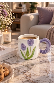 Nazen Lüsterli Mor Porselen Kupa 480 Ml-7736 Çok Renkli Nazen Lüsterli Mor Porselen Kupa 480 Ml-7736 Çok Renkli