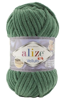 Alize Velluto 532 Çam Yeşili Kadife El Örgü İpi