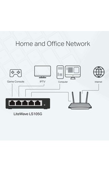 Ls105g, 5-port 10/100/1000 Mbps Gigabit Ethernet Switch, 5 Bağlantılı Harici Güç Adaptörü