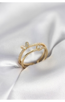 Gold Renk 2& 39li Zirkon Taşlı Kelebek Model Kadın Yüzük Çok Renkli Gold Renk 2& 39li Zirkon Taşlı Kelebek Model Kadın Yüzük Çok Renkli