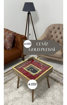 Ahsen Ahşap Fotoğraflı Anı Sehpası Kahverengi