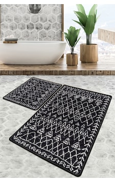 Soho Banyo Halısı Djt 2 Li Set Banyo Paspası Kaymaz Tabanlı Klozet Takımı Siyah Soho Banyo Halısı Djt 2 Li Set Banyo Paspası Kaymaz Tabanlı Klozet Takımı Siyah