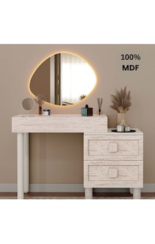 Nilüfer Mdf Makyaj Masası Ledli Ayna Dahildir Krem Nilüfer Mdf Makyaj Masası Ledli Ayna Dahildir Krem