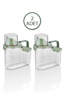 Bakliyat Ve Deterjan 2'li Set Saklama Kabı - 1100 Ml - Yeşil Açık Yeşil