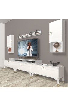 Decoraktiv Ekoflex 270da Mdf Gold Tv Ünitesi Tv Sehpası Beyaz Decoraktiv Ekoflex 270da Mdf Gold Tv Ünitesi Tv Sehpası Beyaz